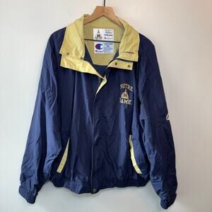 Champion Vtg Notre Dame University Embroidered Windbreaker Jacket Size X-Large